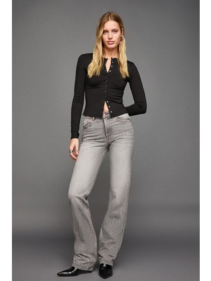 Allbucks Bershka, Straight Fit Cigarette Pantolon Jean  ABBRS3810