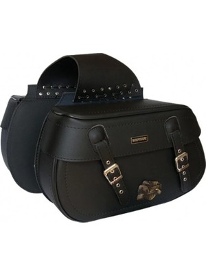 Ebakbak Motosiklet Deri Yan Çanta Choper Model Black Cruiser Motor Heybe Yan