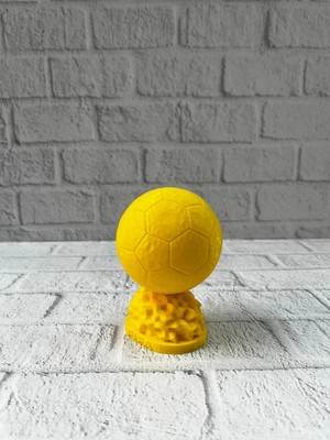 Mini Fıfa Futbol Topu Biblo Sarı Renk 10CM Spor Temalı Dekor Midastech