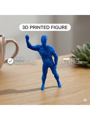 3D Baskı Mavi Figür – 17 cm Pla Malzeme