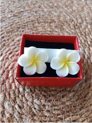 C&On Design ⭐ Lotus Çiçeği Küpe - Işıltılı ve Zarif Tasarım, Kadın Aksesuarı--Beyaz