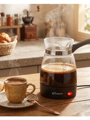 Hatıra Kutusu Elektrikli Cam Kahve Makinesi 650W 0.5 Litre Kapasiteli Türk Kahvesi Makinesi - Lisinya