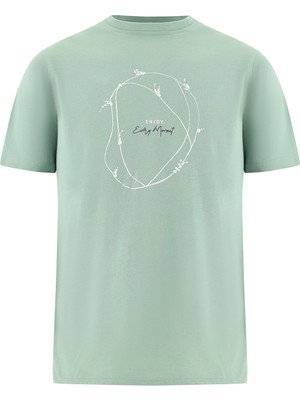 Abdullah Kiğılı Bisiklet Yaka Regular Fit Baskılı Pamuk T-shirt