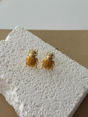 Theory Jewelry Skarabe Royal Küpe -Sarı