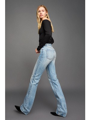 Allbucks Bershka, Straight Fit Cigarette Pantolon Jean  ABBRS3810