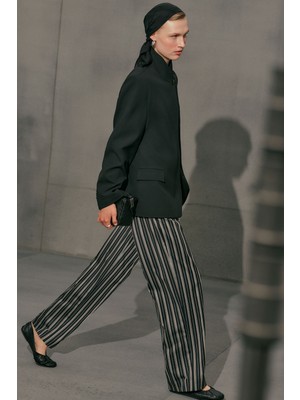 Manuka Çizgili Klasik Pantolon Siyah Çizgili