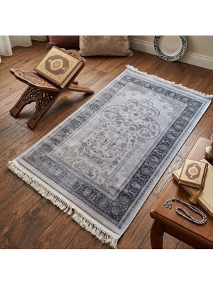 AatoliaRugs Ipek Halı Viscon Iplik Dokuma Seccade 80X125 cm - 100 Tarak Özel Tezgah Halı Seccade - Çeyizlik ve Hediyelik Namazlık
