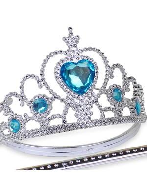 Karlar Ülkesi Mavi Kalpli Taşlı Elsa Tacı (4887) Midastech