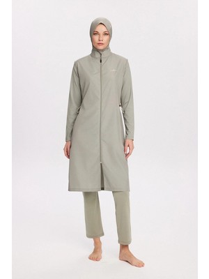 Haşema Yeşil Jileli 5 Parça Tam Tesettür Mayo Takımı 6025