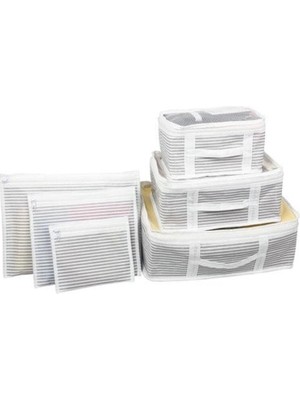 Bavul Içi Düzenleyici Valiz  Organizer 6 Lı Set - Çizgili Midastech
