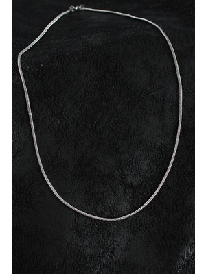 316L Çelik Örme Zincir Model Gümüş Renk Erkek Kolye Midastech