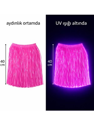 Neon Pembe Hawaii Parti Eteği 40 cm Midastech