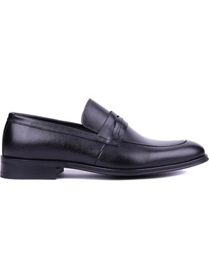 Shoetyle Fosco - Hakiki Deri Siyah Renk Günlük Erkek Ayakkabı - 3203