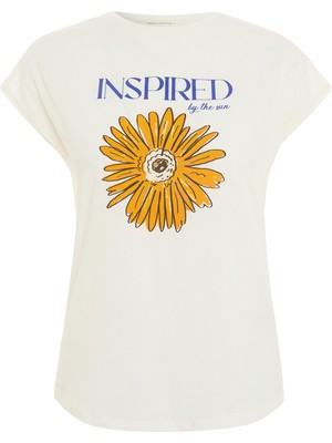 Baskılı Düşük Kol T-Shırt