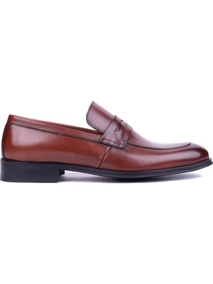 Shoetyle Fosco - Hakiki Deri Taba Rengi Günlük Erkek Ayakkabı - 3203