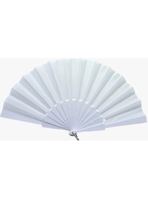 Plastik Kumaş Yelpaze 12'li Beyaz Midastech