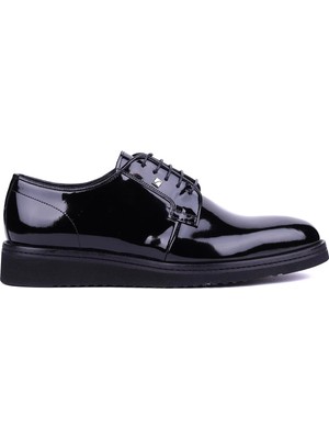 Shoetyle Fosco - Hakiki Rugan Deri Siyah Renk Erkek Günlük Ayakkabı - 2980