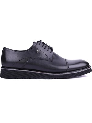 Shoetyle Fosco - Hakiki Deri Siyah Renk Günlük Erkek Ayakkabı - 2928