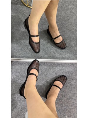 Akça Shoes Siyah File Babet