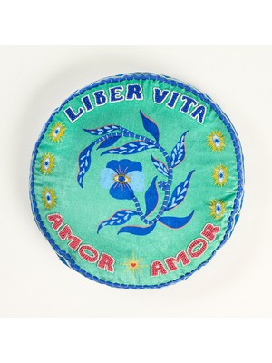 Zsa Zsa Zsu Ghunı Nakışlı Viskon Dolgulu Kırlent 40 cm Yeşil