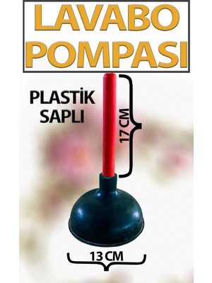 Trend Hause Plastik Saplı Kauçuk Lavabo Tıkanıklığı Açma Pompası Küçük Boy 13 cm Çap 17 cm Sap Uzunluğu