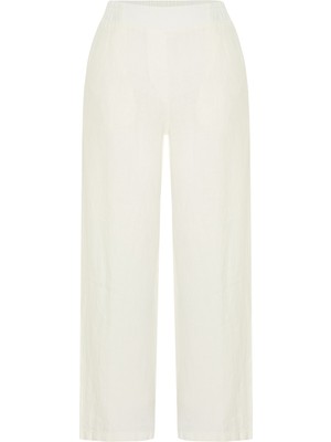 Relax Fıt Beli Lastikli Keten Pantolon