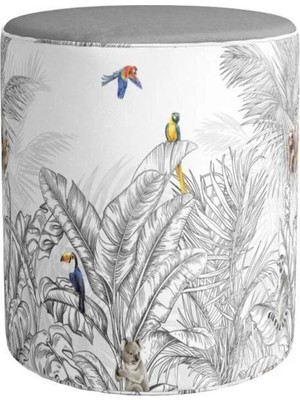 Adawall Renkli Kuş Detaylı Puf