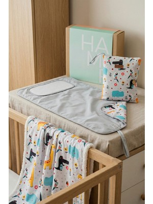 Hamur Yenidoğan 3 Prç Anne Bebek Hediyesi Hastane Çıkışı Battaniye Alt Açma Çantası Organizer Set Animal