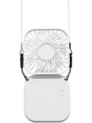 MidasTech El Fanı Mini Masaüstü ve Boyun Askılı Fan Portatif Şarjlı 3 Kademeli Vantilatör Soğutucu Mi
