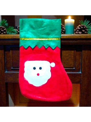 Oktay Sesal Noel Baba Çorabı 23 cm Noel Baba Figürlü Çorap Yılbaşı Süsleri Özel Tasarım
