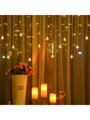 4 Metre 19 Saçaklı Yıldız Perde LED Işık Seti Midastech