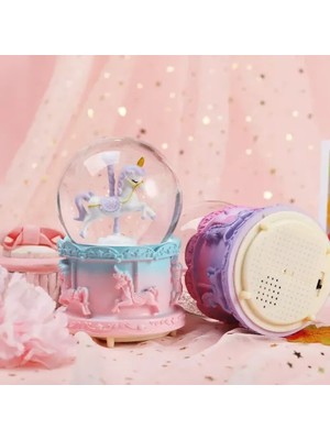 Orta Boy Işıklı Unicorn Kar Küresi Midastech