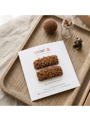 Simone Jr. Yumuşak Dokulu Teddy Figürlü 2’li Çocuk Toka Paketi