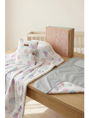 Hamur Yenidoğan 3 Prç Anne Bebek Hediyesi Hastane Çıkışı Battaniye Alt Açma Çantası Organizer Set Elephant