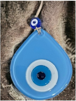 Orta Boy Mavi Damla Desen Nazar Boncuklu Duvar Dekoru Cam Duvar Süsü Midastech