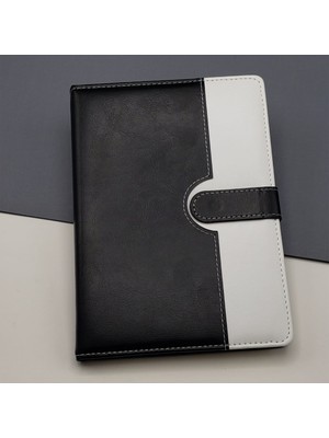 Tarihsiz Ajanda Defter Siyah Beyaz Renk  Midastech