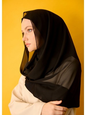 House Of Modest-Siyah Şifon Penye  Şal