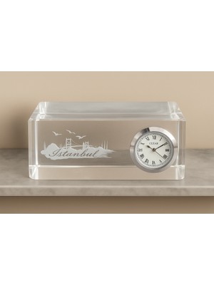 Istanbul Tasarımlı Kristal Saatli Biblo  Midastech