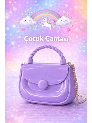 Selvira Kız Çocuk Çantası Parlak El Çantası Mini Şık Günlük Omuz Askılı Çocuk Çanta