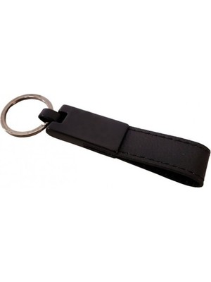 Deri Metal Siyah Anahtarlık Midastech