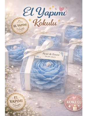 Larina Hediyelik Kokulu Mum Hediyelik – Kişiye Özel Söz Nişan Düğün Mevlüt Için Şeffaf Kutulu Çiçek Mum