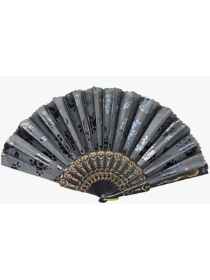 Plastik Siyah Kumaş Yelpaze 12'li Set Midastech