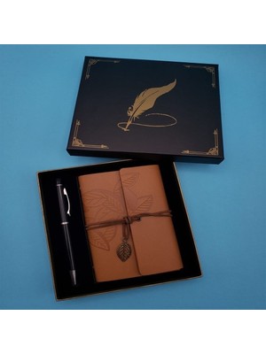 Taba Deri Defter ve Kalem Set Midastech