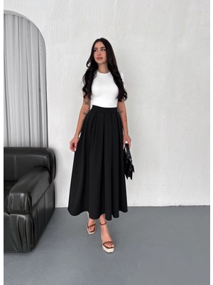 Win Moda Pileli Uzun Etek Tam Boy / Günlük Uzun Etek Pileli A Kesim