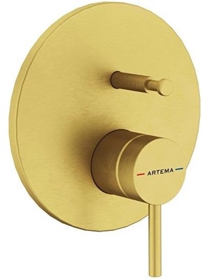 Artema Minimax Round  Ank Mek Banyo Bat,minibox,f.altın A4362025  Ankastre Banyo  Bataryası Fırçalı Altın