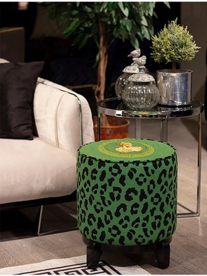 Adawall Yeşil Büst Detaylı Ayaklı Puf