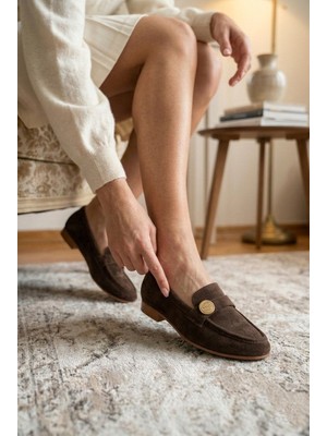 Vojo Mila Toka Detaylı Süet Kadın Babet Ayakkabı