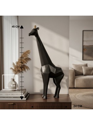 İki Yedi Konsept Doherty 771 Geometrik Ufuk Gözcüsü Zürafa Dekoratif Heykel Modern Ev Ofis Masaüstü Biblo Hediyelik