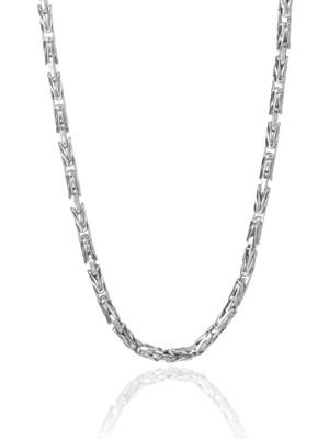 Berk Mücevherat 14 Ayar Beyaz Altın Erkek Tasarım Zincir