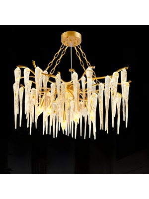 Ronisu Aydınlatma Serip Avize Ağaç Görünümlü Zarif Taşlı Avize Salon Oturma Odası